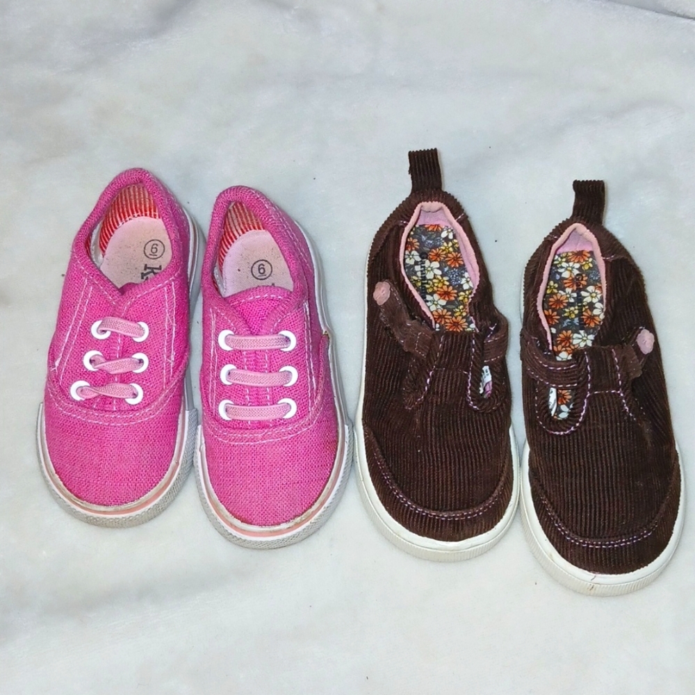 Pink Kidgets Girls'‎ Sneakers & Brown Garanimals coudrouy Girls Shoes | Size 6